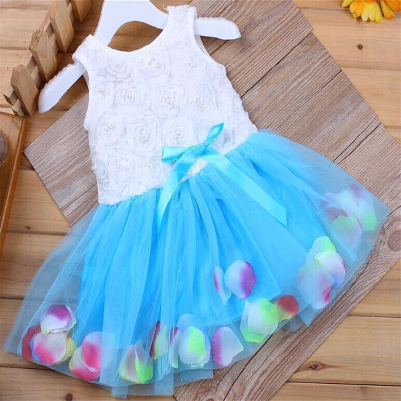 Baby Girls Floral Sleeveless A-Line Tutu Dress for Parties