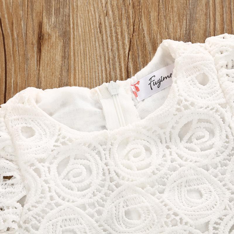Classic Baby Girls Floral Lace Party Dress with Headband