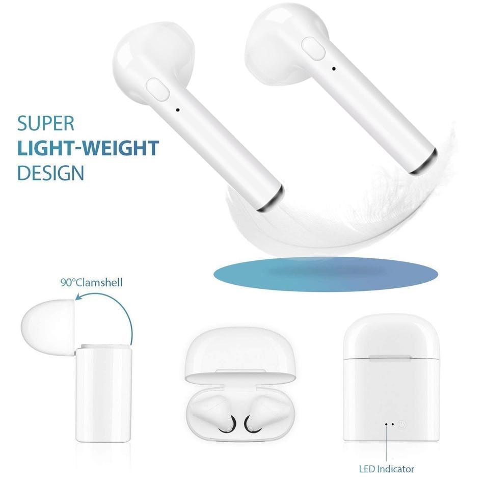 Bluetooth 5.0 Wireless Sports Earbuds - Black, White, Red, Gold, Pink