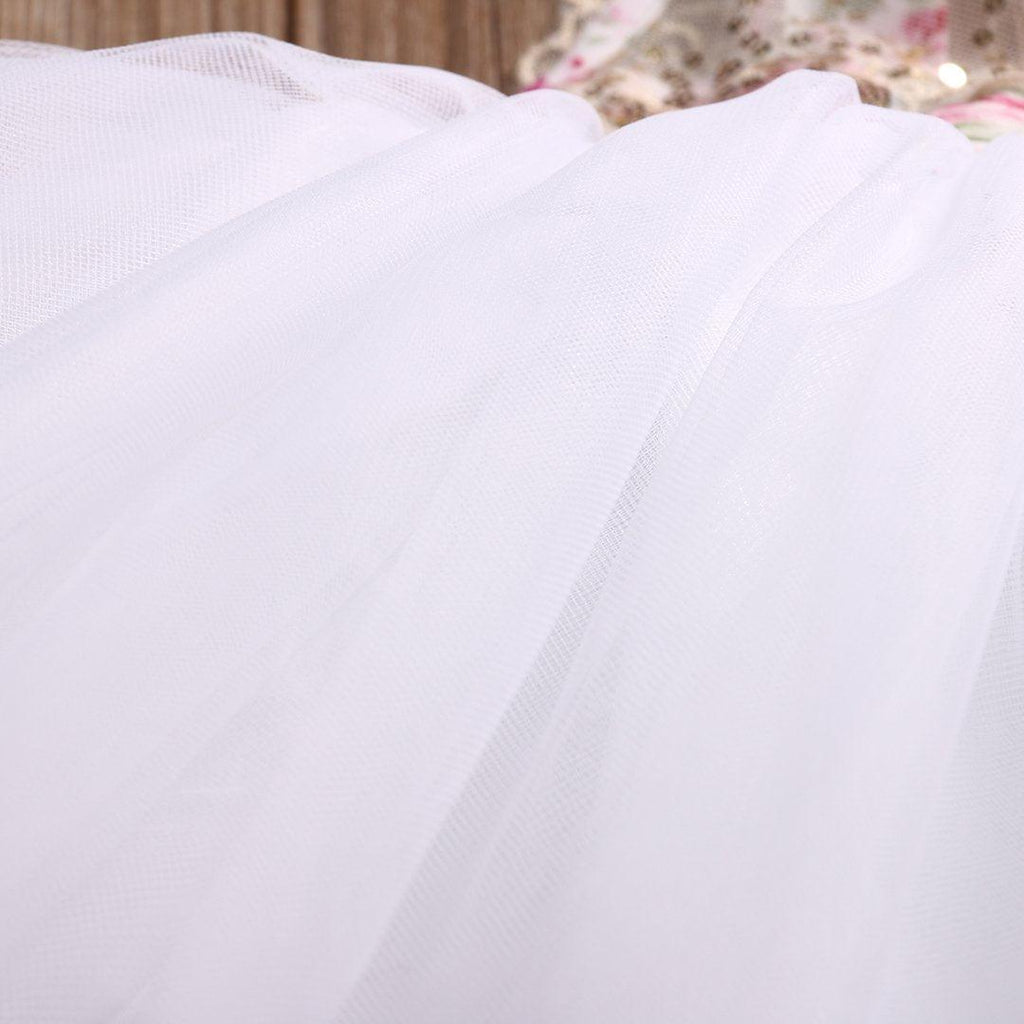 Handmade Tulle Tutu Dress for Baby Girls with Floral Sequins