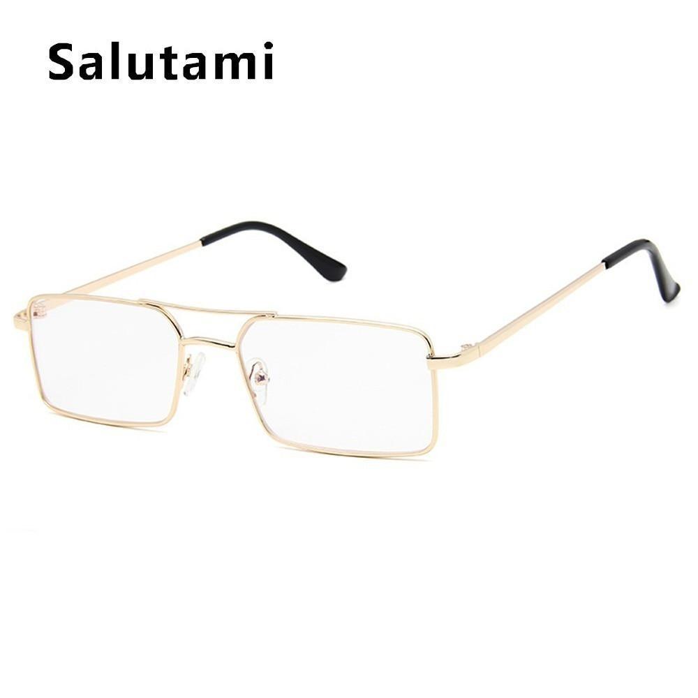 Retro Modern Square Sunglasses With Double Bridge Alloy Frame