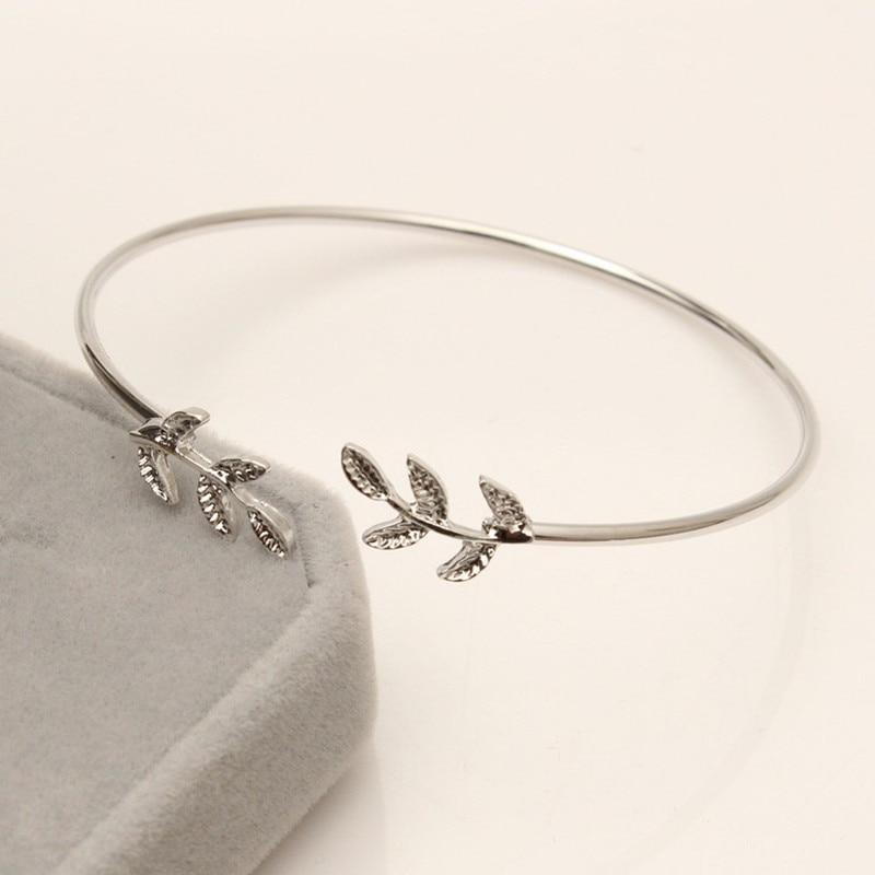 Gold & Silver Plated Leaf Cuff Bracelet - Elegant Modern Jewelry