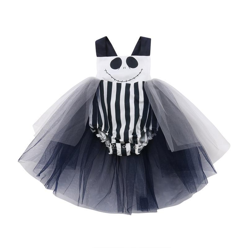 Baby Girl Halloween Striped Tulle Romper Dress Costume