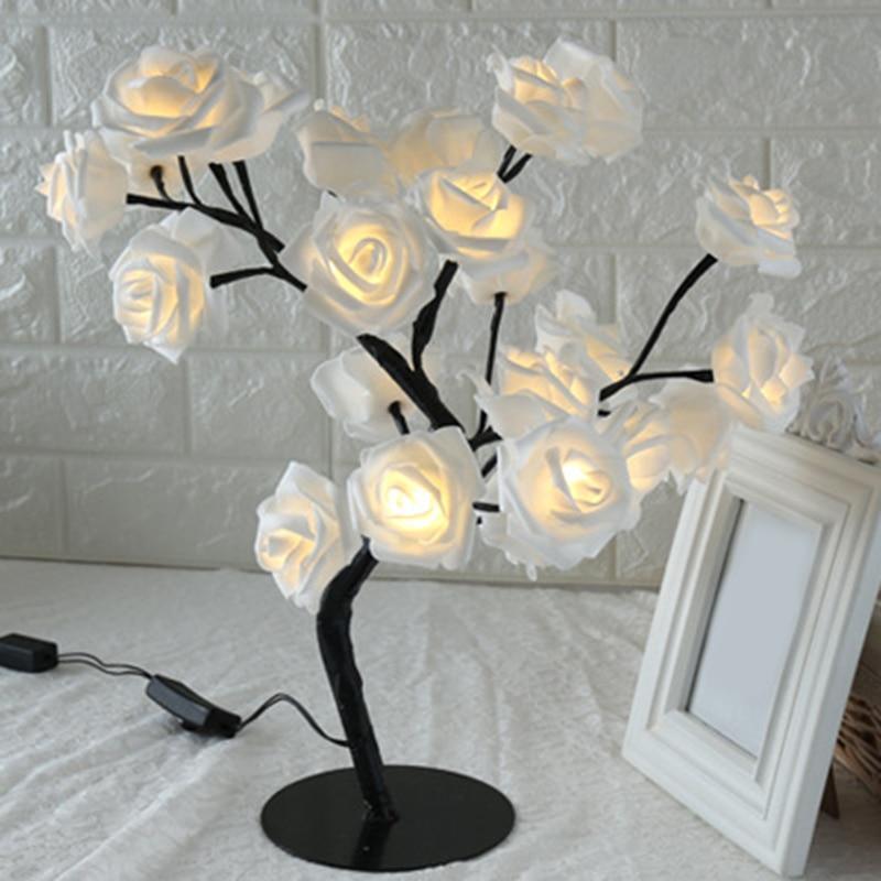 Rose Tree Decorative Table Lamp for Bedroom and Living Room