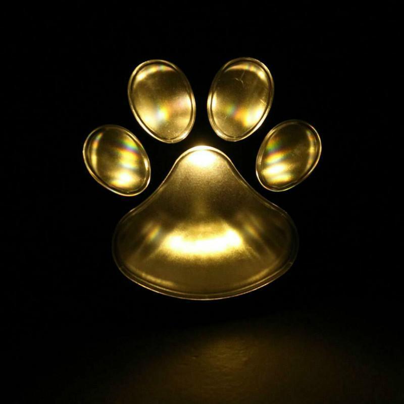 Solar Powered Paw Print Garden Lights, Set of 4 Whimsical Path Decor