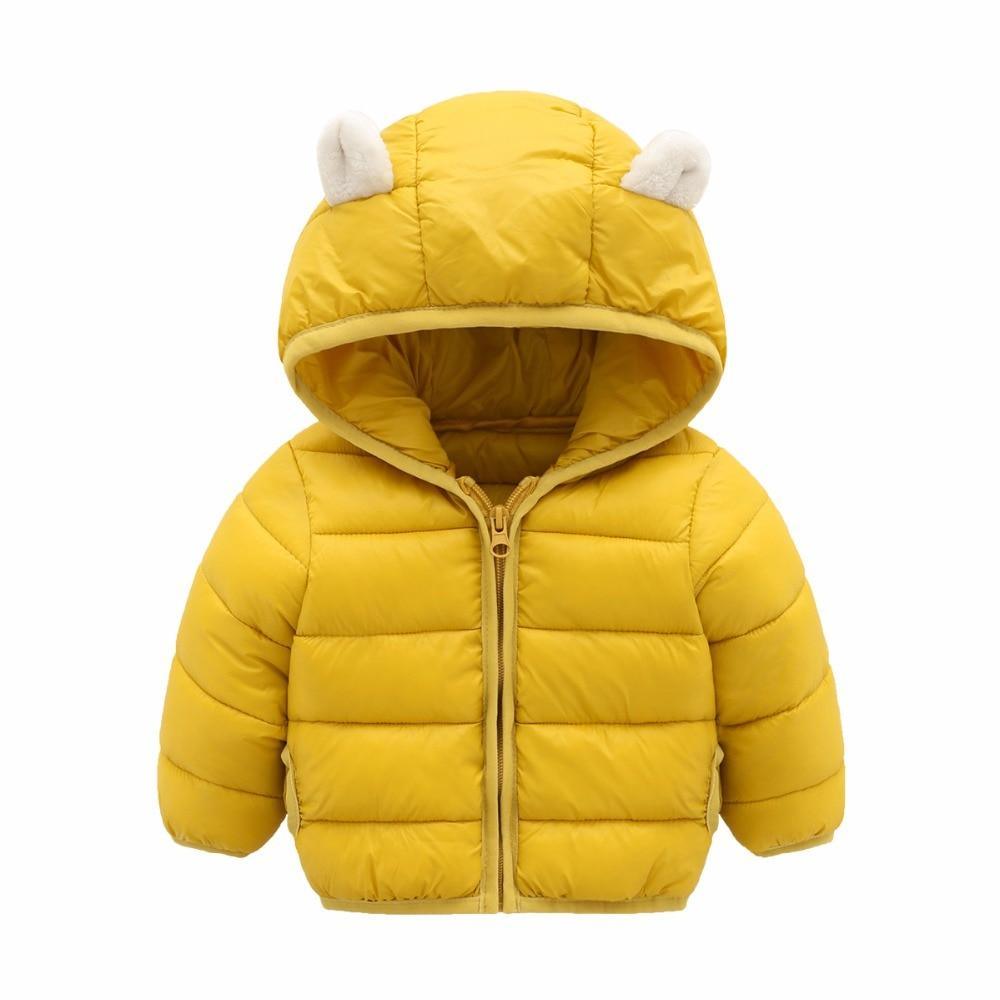 Baby Winter Padded Jacket with Bear Ears – Warm Hooded Outerwear