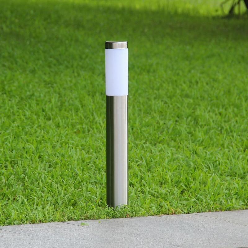 Modern Stainless Steel Solar LED Pathway Lamp for Minimalist Yard