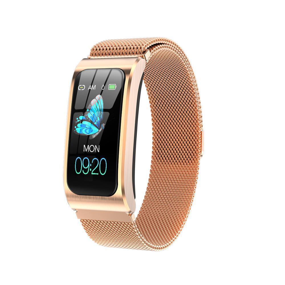 Luxury Metal Smart Watch 1.14" Fitness Tracker Heart Rate Monitor