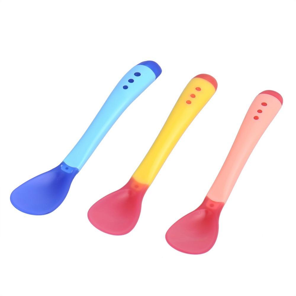 Temperature Sensing Silicone Baby Spoon for Safe Learning