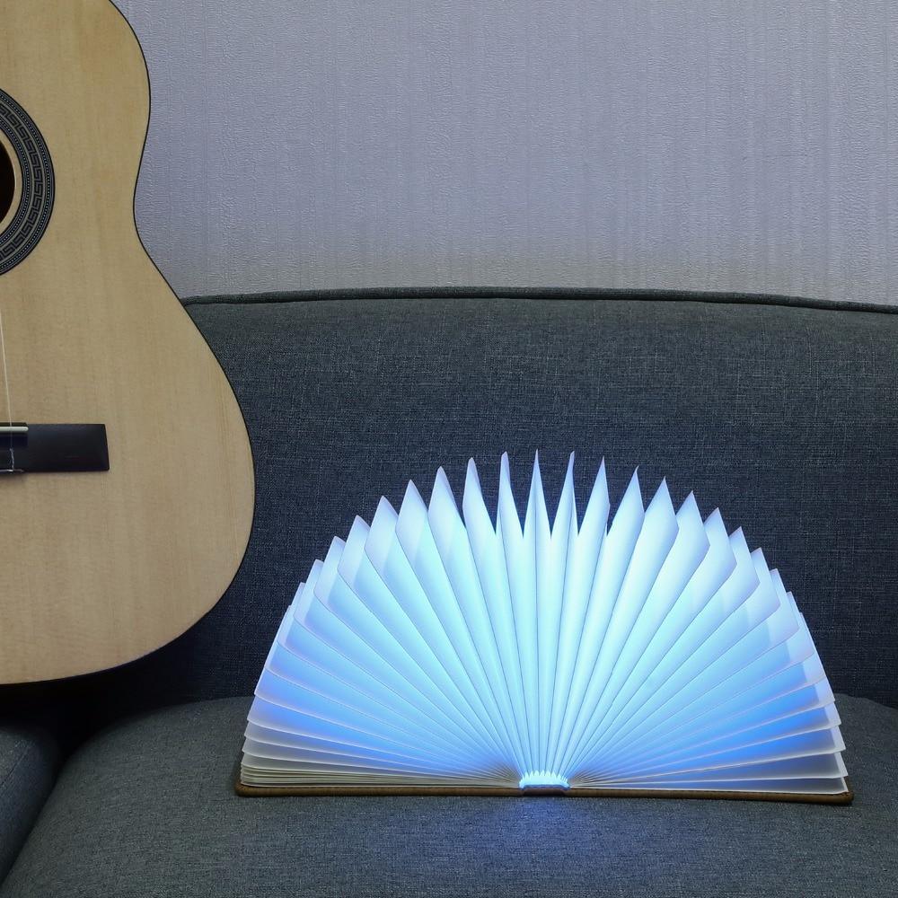 Rechargeable Foldable Wooden Book Lamp - Unique Home Decor