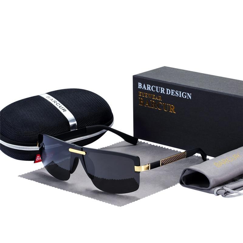 Men's Luxury Rimless Polarized Sunglasses with UV400 Protection