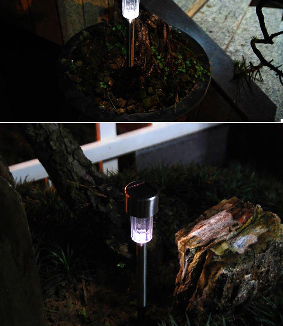 Premium Solar LED Garden Pathway Lights - Modern Stainless Steel