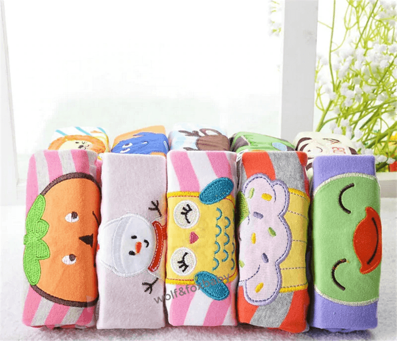 5-Pack Baby Cotton Cartoon Pants, Safari and Star Print Set