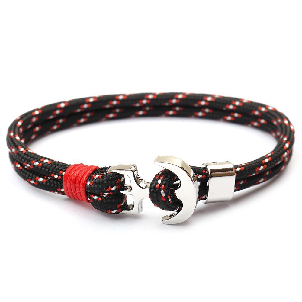 Multilayer Nautical Anchor Rope Charm Bracelet for Men and Women