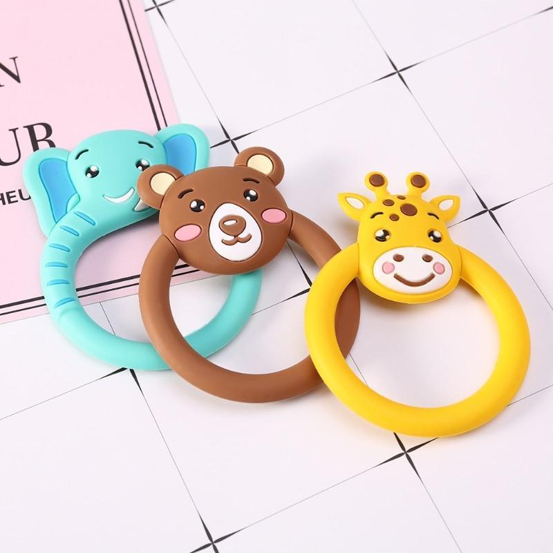 Flexible silicone teething pacifier with soft texture for infants