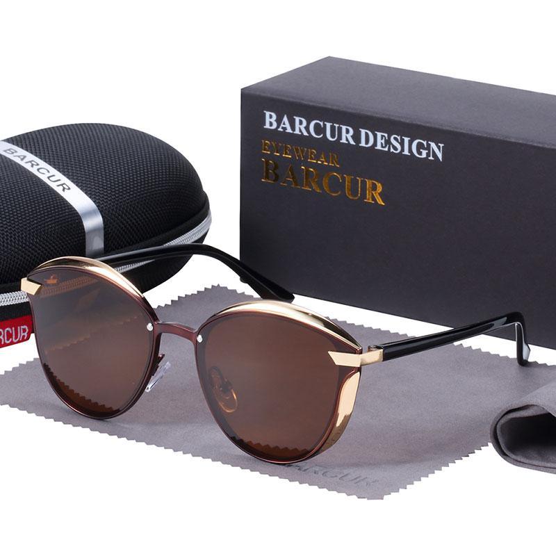 Women’s Retro Rimless Polarized Round Sunglasses UV400 Metal