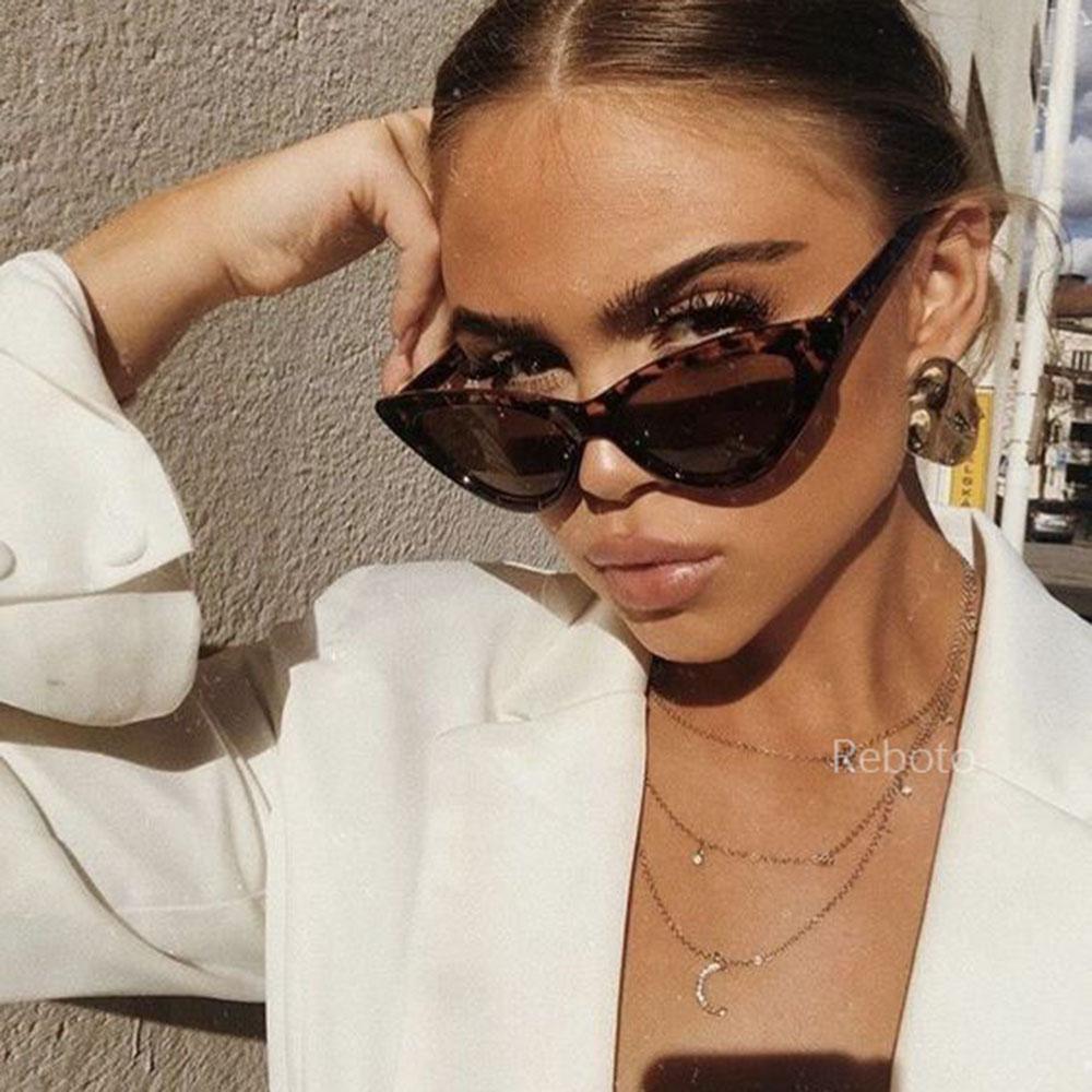Retro Cat Eye Sunglasses with Triangle Accents