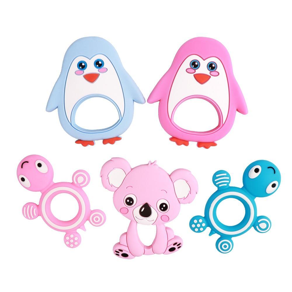 Cute Animal Silicone Teething Ring, BPA-Free Easy Grip Sensory Toy