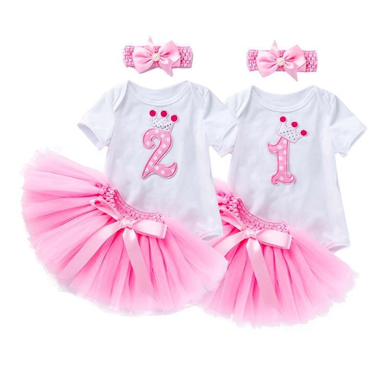 2-Year-Old Girls Birthday Party 3-Piece Cotton Outfit Set
