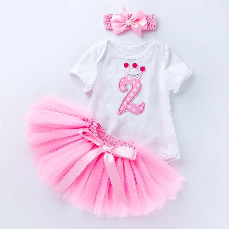2-Year-Old Girls Birthday Party 3-Piece Cotton Outfit Set