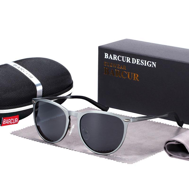 Vintage Round Polarized Sunglasses with Aluminum Magnesium Frame