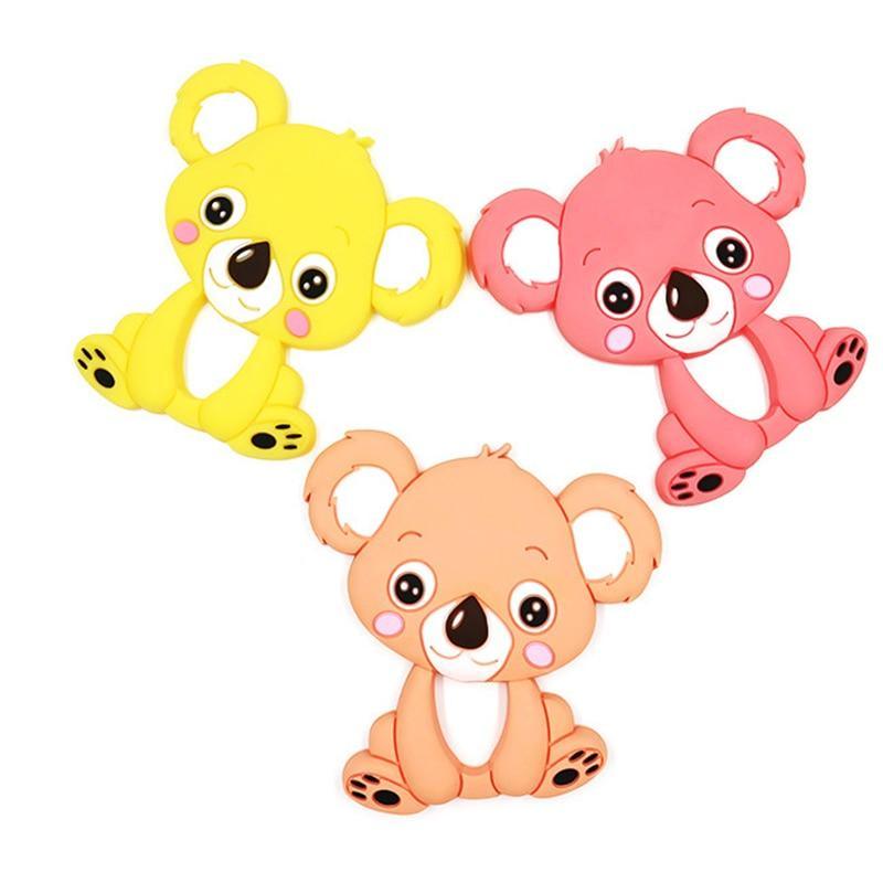 Baby Koala silicone teether toy with sensory textures for teething relief