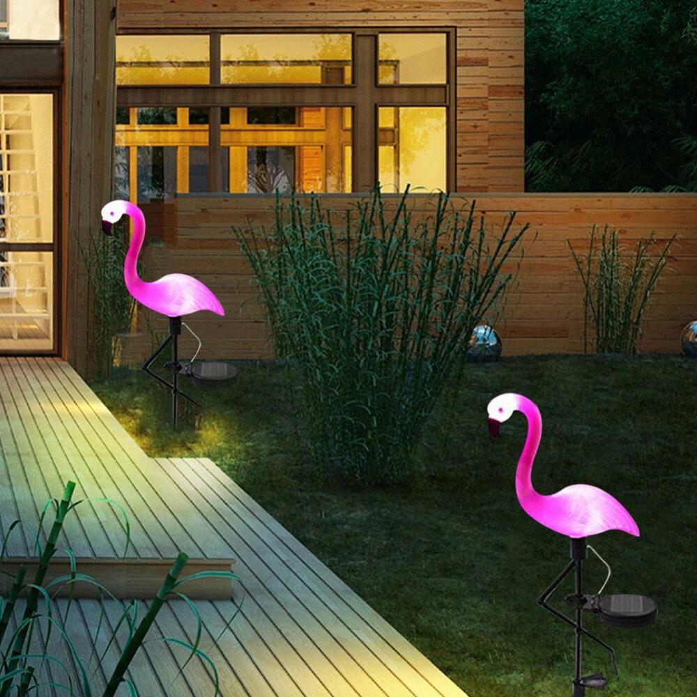 3-Piece Flamingo Solar LED Garden Lights for Whimsical Landscaping