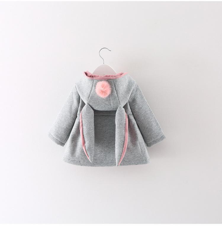 Whimsical Newborn Girls Cotton Rabbit Ear Hoodie Jacket