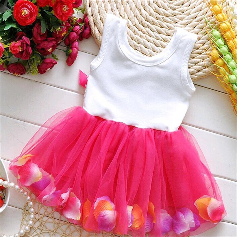 Baby Girls Floral Sleeveless A-Line Tutu Dress for Parties