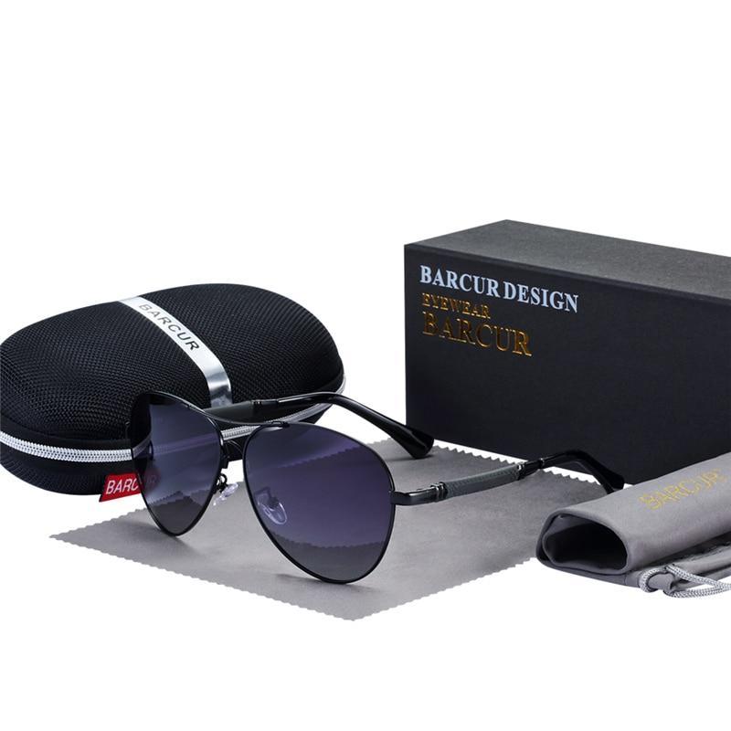 Luxury polarized aviator sunglasses for men with mirror lenses and gold frame