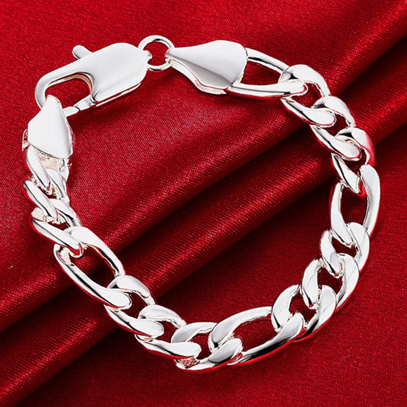 Aravant 925 Silver Simple 6MM 8MM Sideways Necklace Bracelet Chains For Men Women Fashion Jewelry