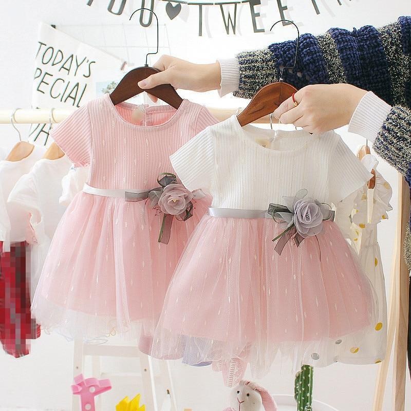 Elegant Princess Tutu Dress for Baby Girls in Pink, White, Grey
