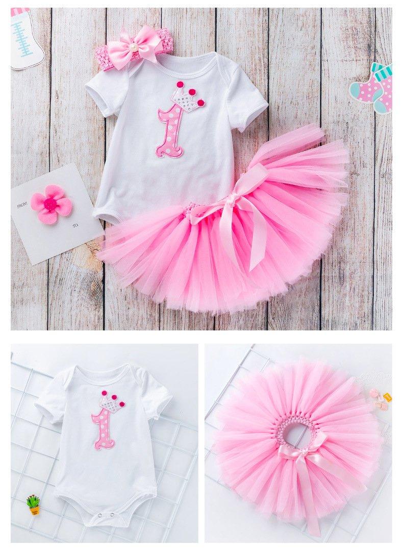 2-Year-Old Girls Birthday Party 3-Piece Cotton Outfit Set