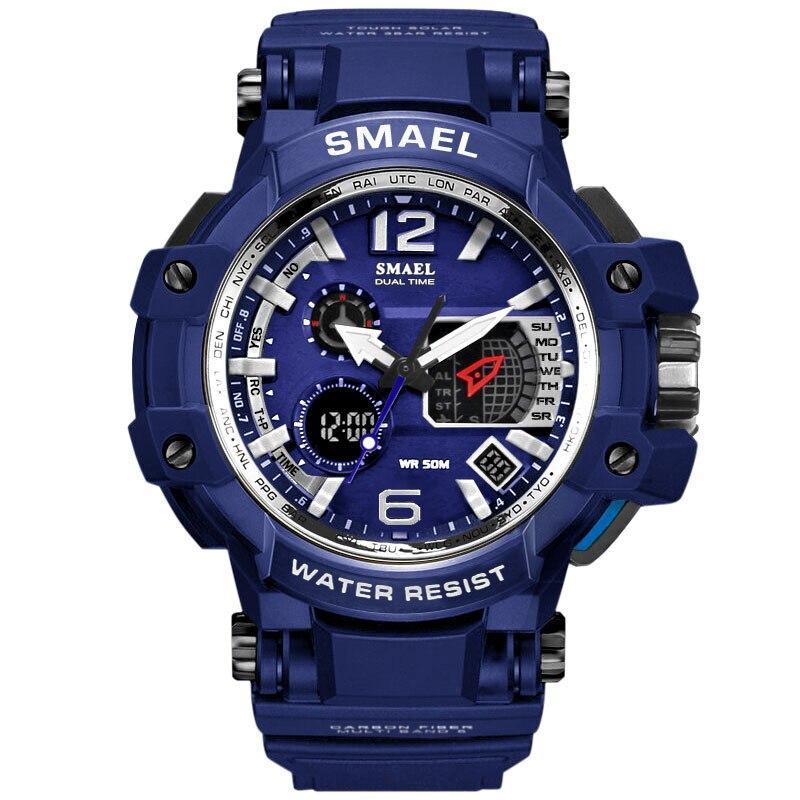 Men's Modern Digital Sports Watch White LED 50M Waterproof