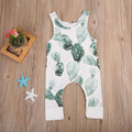 Cactus Print Sleeveless Baby Romper - Soft Cotton Blend Jumpsuit