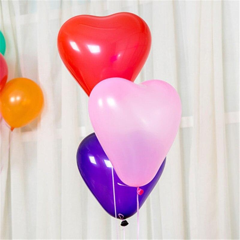 100-Piece Modern Red and Pink Heart Balloons for Parties