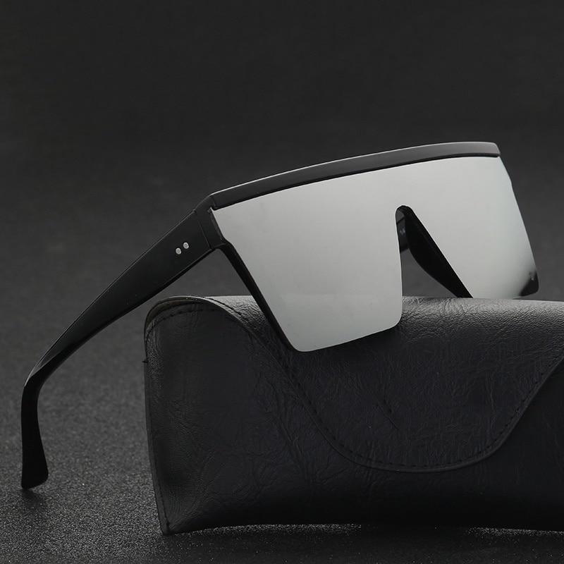 Unisex oversized square gradient luxury sunglasses with black frames and UV400 protection