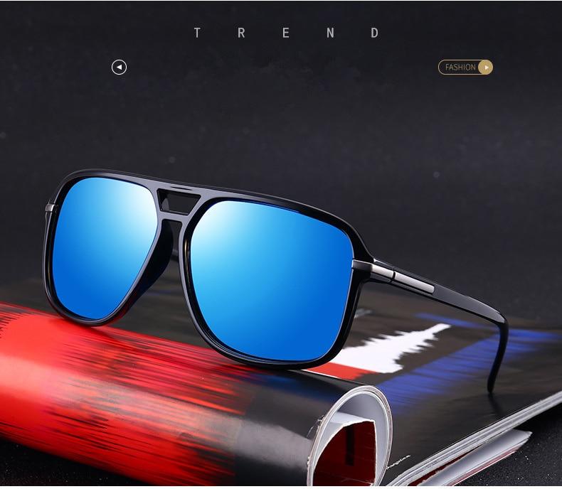 Oversized Polarized Men's Driving Sunglasses with Metal Frame