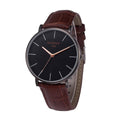 Classic Minimalist Men's Leather Dress Watch - Slim Design