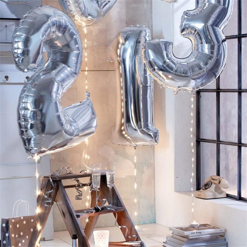 32-Inch Luxury Number Foil Balloon for Modern Birthday Decor