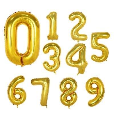 32-Inch Modern Foil Number Balloon for Luxury Party Decoration