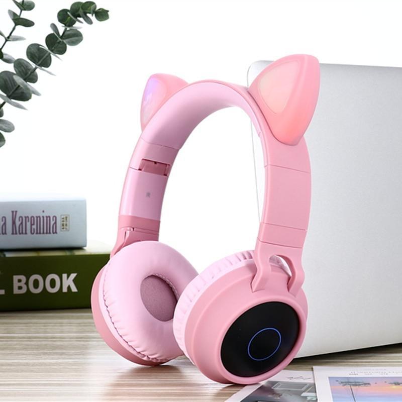 Wireless LED Cat Ear Bluetooth 5.0 Headphones with Mic