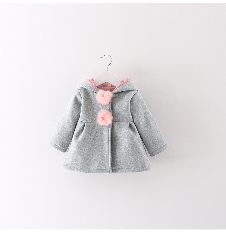 Whimsical Newborn Girls Cotton Rabbit Ear Hoodie Jacket
