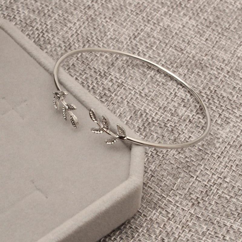 Gold & Silver Plated Leaf Cuff Bracelet - Elegant Modern Jewelry