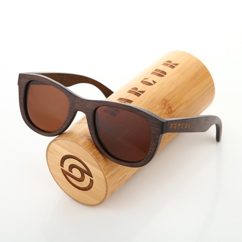 Retro Bamboo Wood Polarized Sunglasses - Unisex Wooden Frames