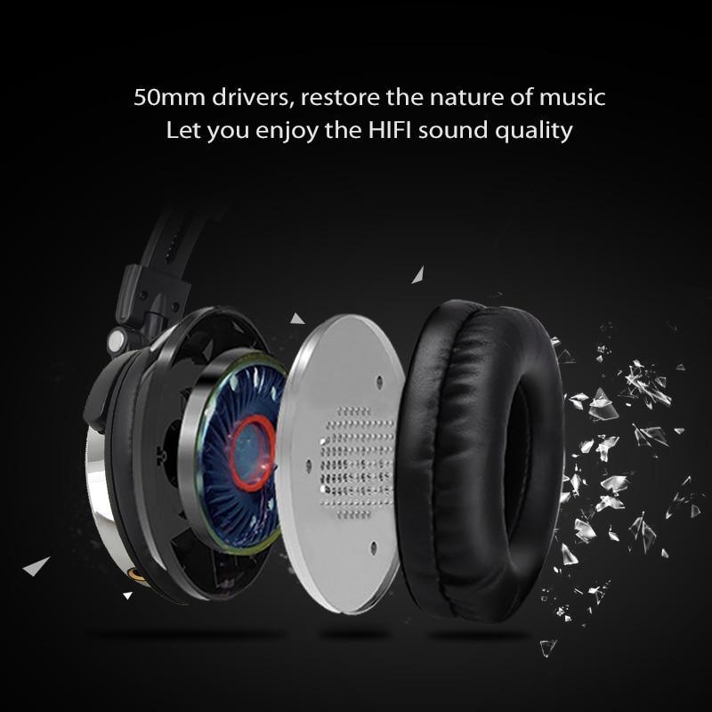 Professional Wired HiFi Studio DJ Headphones with Mic - Black/Rose-Gold