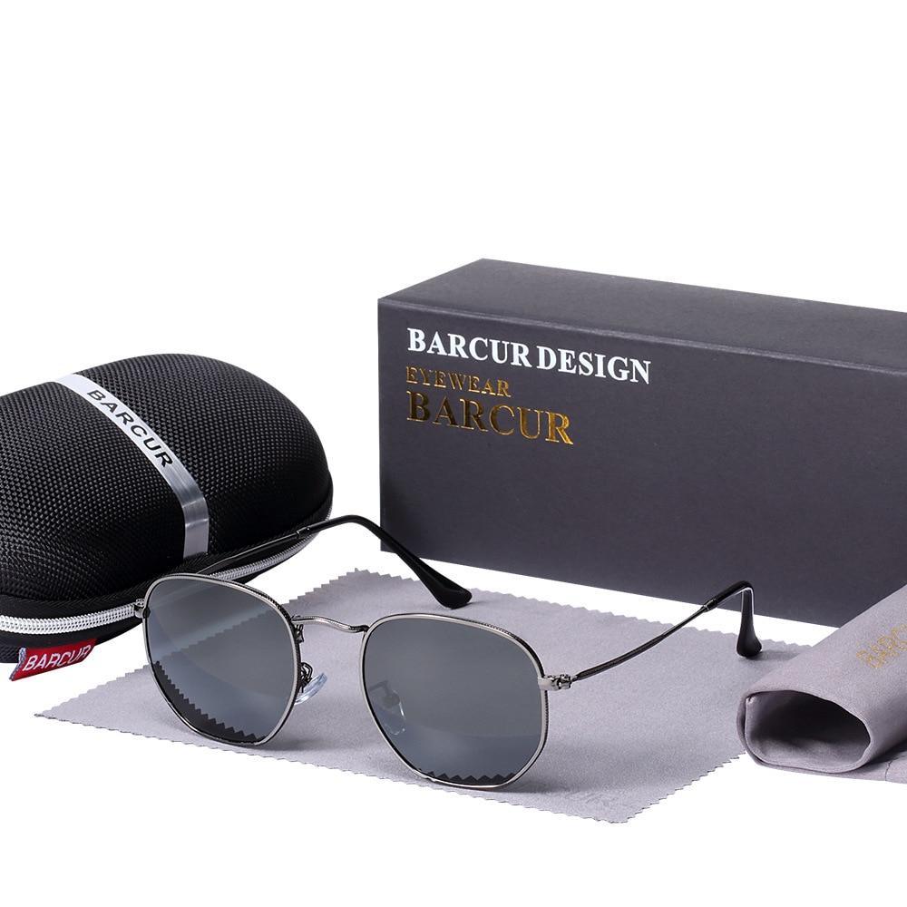 Hexagon Stainless Steel Reflective Sunglasses UV400 Eyewear