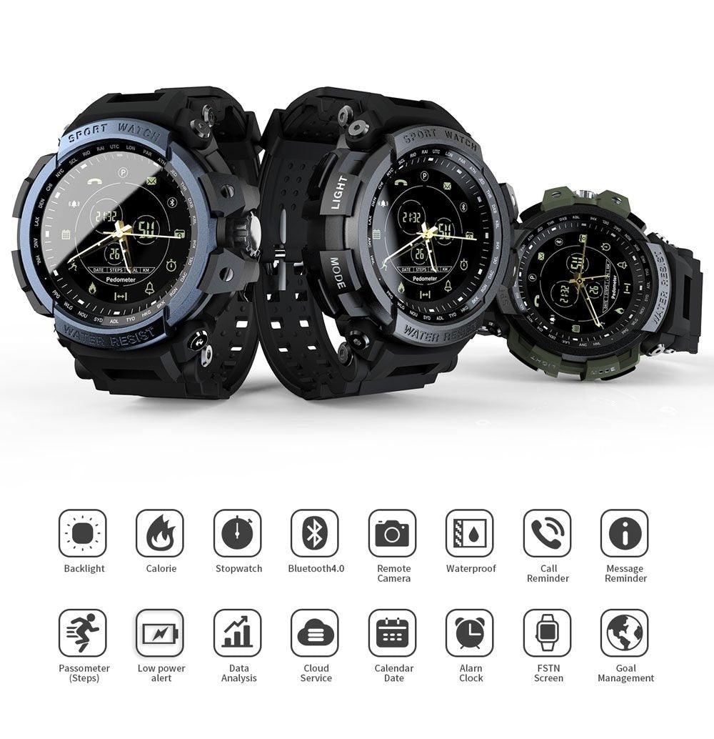Professional 5ATM Waterproof Smart Watch for iOS and Android