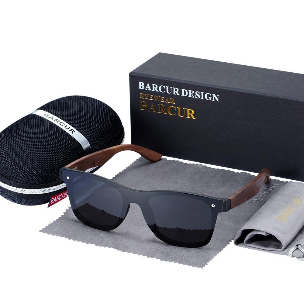 Handmade Bamboo & Walnut Wood Polarized Sunglasses, UV400