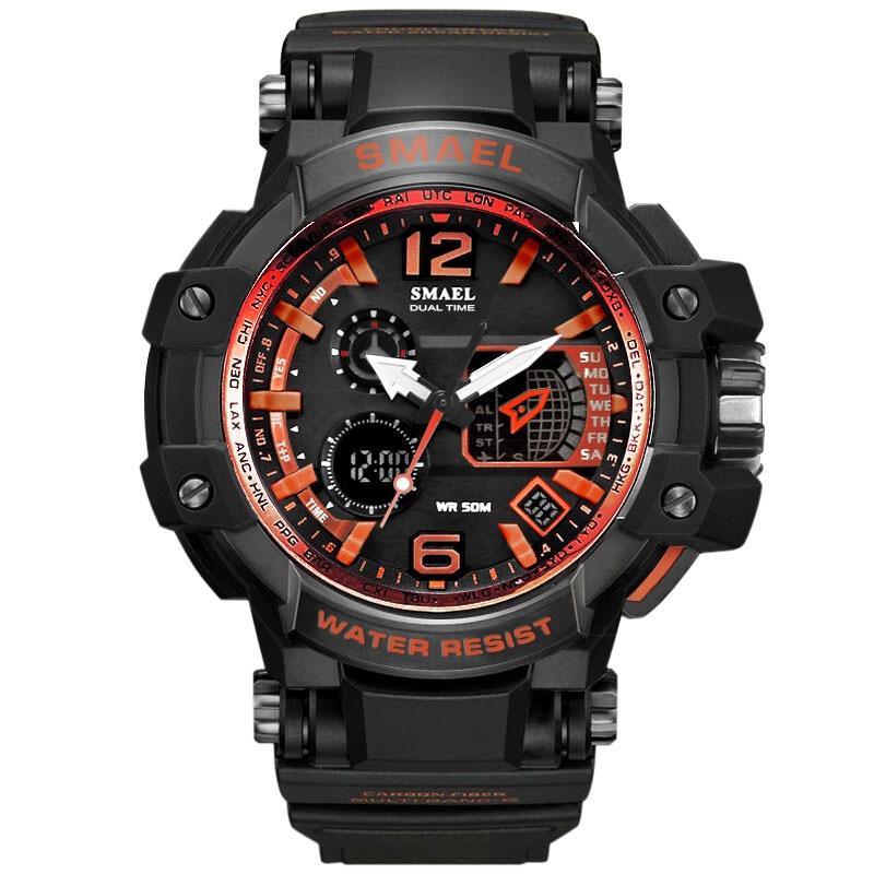 Men's Modern Digital Sports Watch White LED 50M Waterproof
